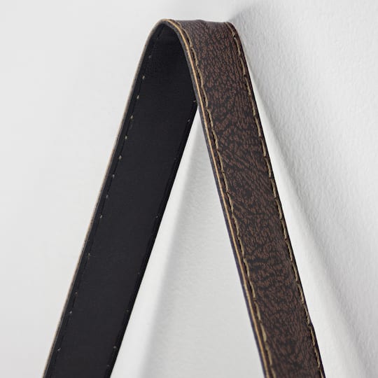 33" Metal & Wood Round Hanging Wall Shelf With Strap
